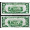 Image 2 : Lot of (2) 1929 $20 Federal Reserve Bank of New York National Currency Notes