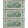 Image 2 : Lot of (3) Consecutive 1976 $2 Federal Reserve Notes Uncirculated