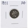 Image 1 : 1871 Nickel Three Cent Piece Coin