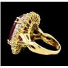 Image 3 : 14KT Yellow Gold 13.45ct Ruby and Diamond Ring