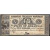 Image 1 : 1862 $10 State of Arkansas Treasury Warrant Note