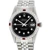 Image 1 : Rolex Mens Stainless Steel Ruby and 1.20ctw Diamond Datejust Wristwatch