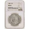 Image 1 : 1885 $1 Morgan Silver Dollar Coin NGC MS64