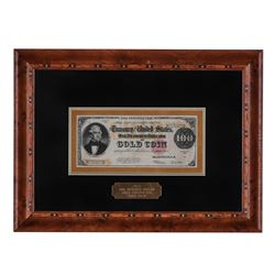 Framed 1922 $100 Gold Certificate Note