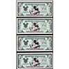 Image 1 : Lot of (4) 1991 $1 Disney Dollar Notes