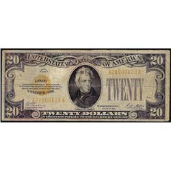 1928 $20 Gold Certificate Note