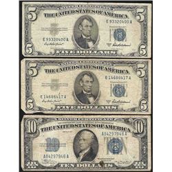 Lot of (3) 1934 & 1953 Silver Certificate Notes