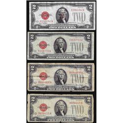 Lot of (4) 1928 $2 Legal Tender Notes