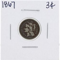 1867 Nickel Three Cent Piece Coin