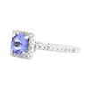Image 2 : 14KT White Gold 1.20ct Tanzanite and Diamond Ring