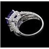 Image 3 : 14KT White Gold 3.57ct Tanzanite and Diamond Ring