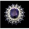 Image 1 : 14KT White Gold 13.38ctw Sapphire and Diamond Ring