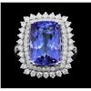 Image 1 : Platinum 9.18ct Tanzanite and Diamond Ring