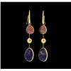 Image 1 : 14KT Yellow Gold Ladies Multi-Color Quartz Dangle Earrings