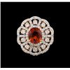 Image 1 : 18KT Rose Gold 6.19ct Spessartite Garnet and Diamond Ring