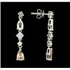 Image 2 : Platinum 2.61ctw Diamond Dangle Earrings