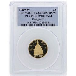 1989-W $5 US Vault Collection Congress Gold Coin PCGS PR69DCAM