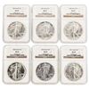 Image 1 : Set of 1986-1991 $1 American Silver Eagle Coins NGC MS69