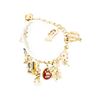 Image 2 : 14KT Yellow Gold Charm Bracelet with 14 Attached Charms