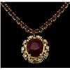 Image 2 : 14KT Yellow Gold 43.79ctw Ruby and Diamond Necklace