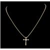 Image 1 : 10KT & 14KT Yellow Gold 0.10ctw Diamond Cross Pendant with Chain