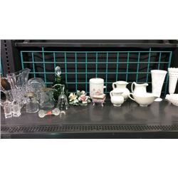 Shelf of glassware