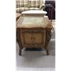 Glass topped side table