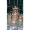 Image 1 : Pink Glass Water Set