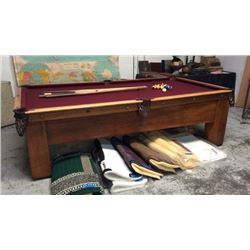 Antique Mission Style H.J Sullivan Pool Table