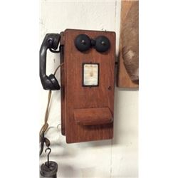 Antique Oak Wall Phone