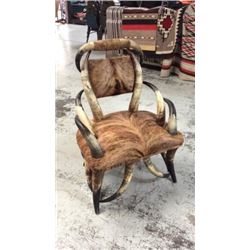 Steer Horn And Hide Chair