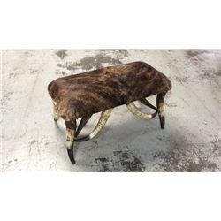 3ft X 18" Longhorn Steer Bench