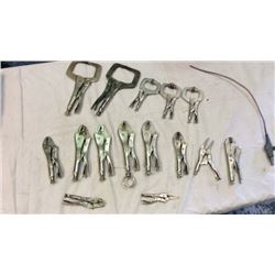 Lot of "Peterson" vise grips 15 pieces