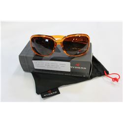 NEW RYDERS KIRA CRYSTAL ORANGE POLARIZED BROWN GRADIENT LENS SUNGLASSES, RETAIL $89.99