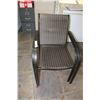 Image 1 : TWO STRIPED METAL PATIO CHAIRS