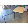 Image 2 : TWO FOLDING CARD TABLES AND MARKET TABLE
