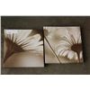Image 1 : TWO SMALL CANVAS FLOWER PRINTS