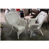 Image 2 : TWO WHITE WICKER ARMCHAIRS