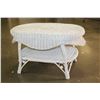 Image 1 : WHITE WICKER COFFEE TABLE