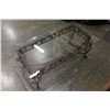 Image 2 : MODERN DECORATVIE BEVELLED GLASSTOP RECTANGULAR COFFEE TABLE