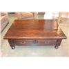 Image 1 : LARGE SOUTH CONE FURNITURE MAHOGANY COFFEE TABLE WITH 4 DRAWERS HAND MADE IN PERU