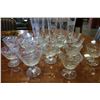 Image 2 : SHELF LOT OF CRYSTAL CHAMPAGNE FLUTES AND DESSERT DISHES