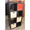 Image 1 : IKEA 8 CUBBY SHELF UNIT WITH 3 WICKER STORAGE BASKETS