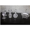 Image 2 : LIDDED CRYSTAL MINT DISH PERFUME BOTTLE CANDLESTICKS AND VASE