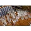 Image 1 : SHELF LOT OF CRYSTAL STEMWARE AND HIGHBALL GLASSES