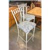 Image 2 : PAIR OF WHITE METAL BARSTOOLS