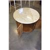 Image 2 : ROUND MAPLE ENDTABLE WITH ITALIAN MARBLE TOP