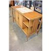 Image 2 : WALNUT ROLLING 2-DOOR AND OPEN SHELF SERVER