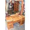 Image 1 : WALNUT WATERFALL VANITY WITH MIRROR