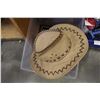 Image 2 : TOTE OF VINTAGE PICTURES VANITY MIRROR AND LEATHER COWBOY HAT